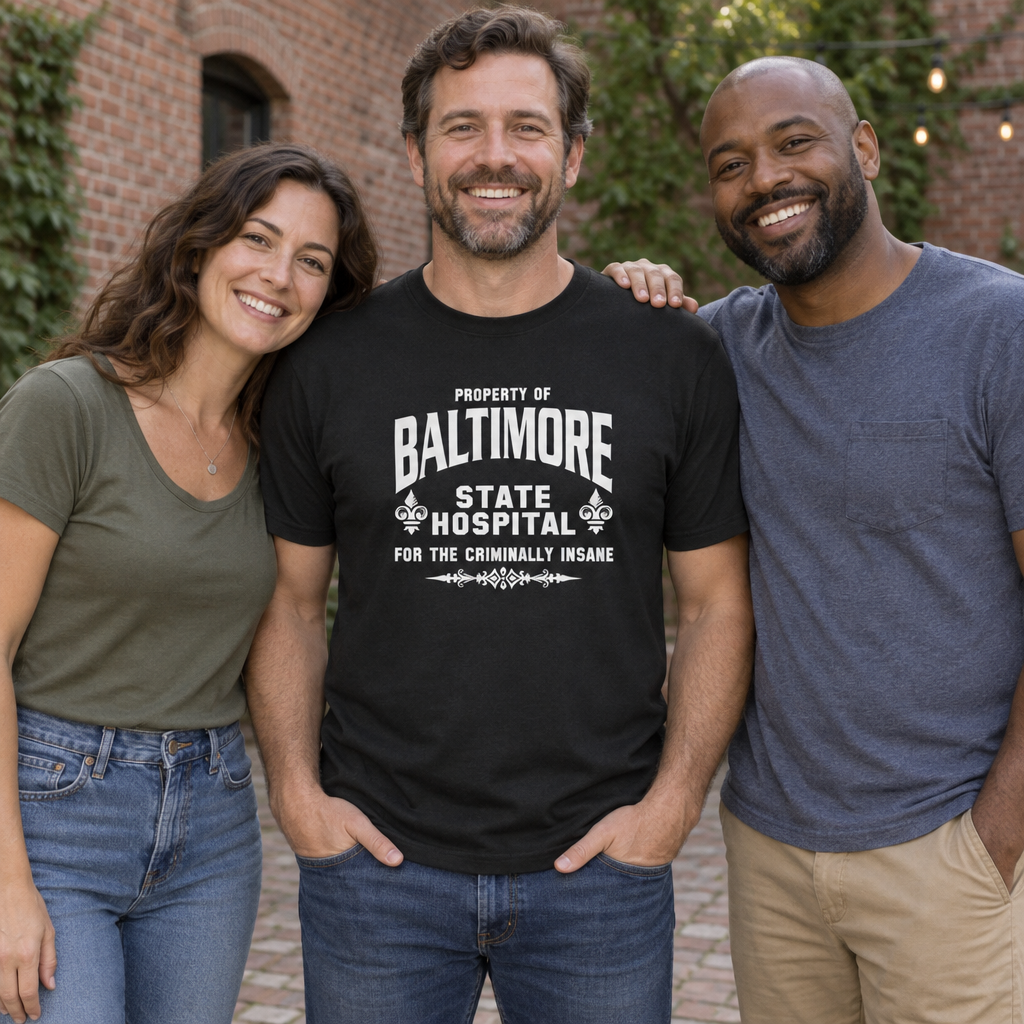 Baltimore State Hospital — Black T-Shirt — lifestyle group