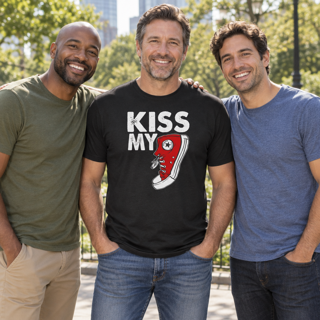 Kiss My Sneaker — Black T-Shirt — lifestyle group