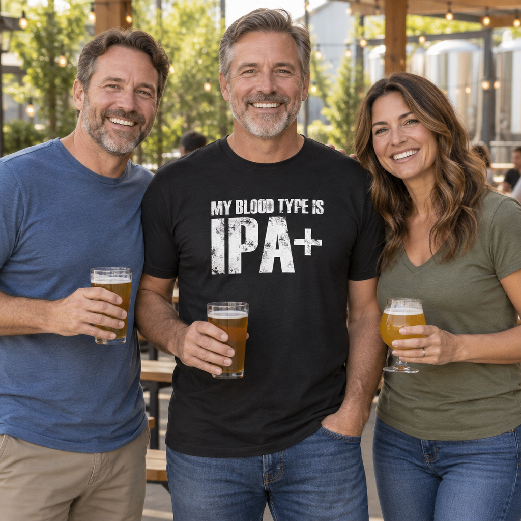 My Blood Type Is IPA — Black T-Shirt — lifestyle group