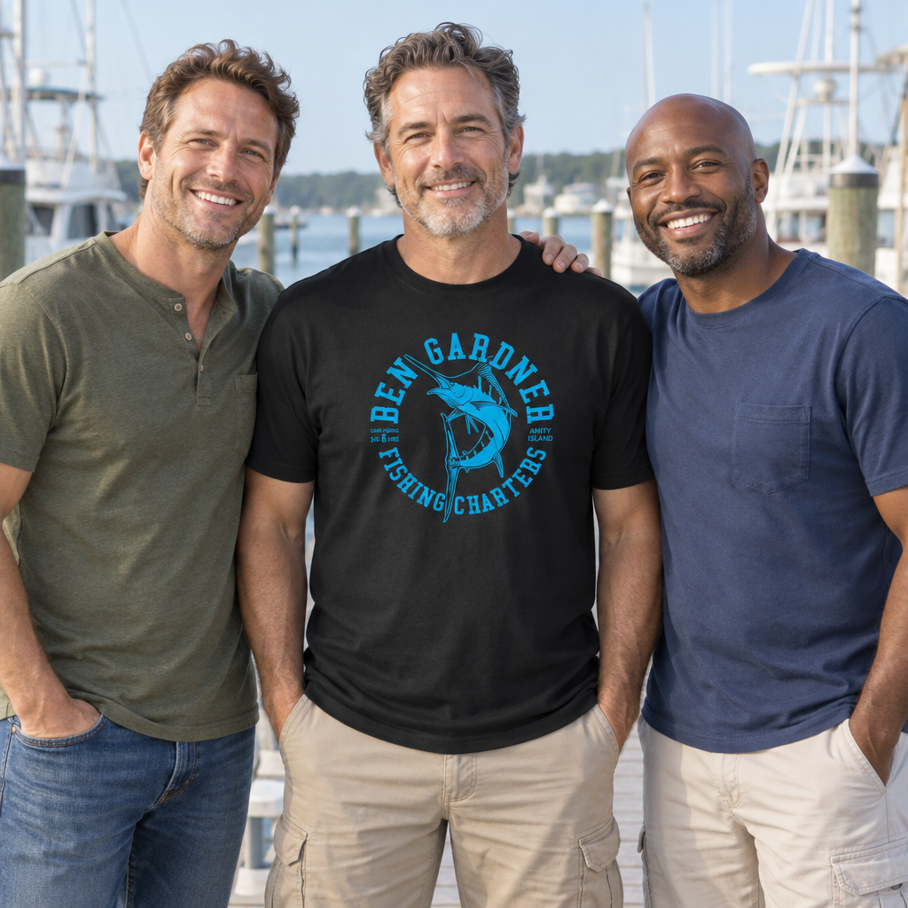 Ben Gardner Fishing Charters — Black T-Shirt — lifestyle group