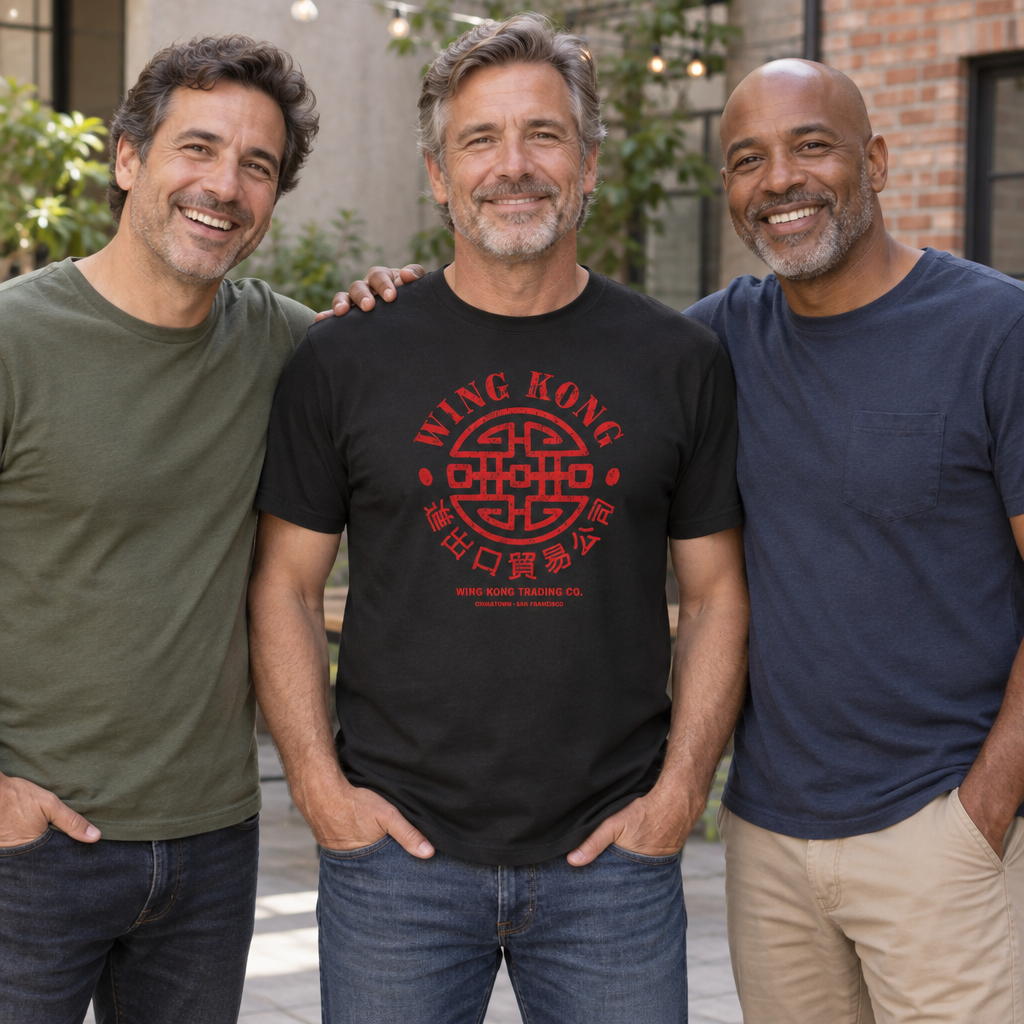 Wing Kong Trading Company — Black T-Shirt — lifestyle group