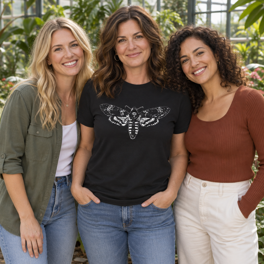Death's Head Moth — Black T-Shirt — lifestyle group