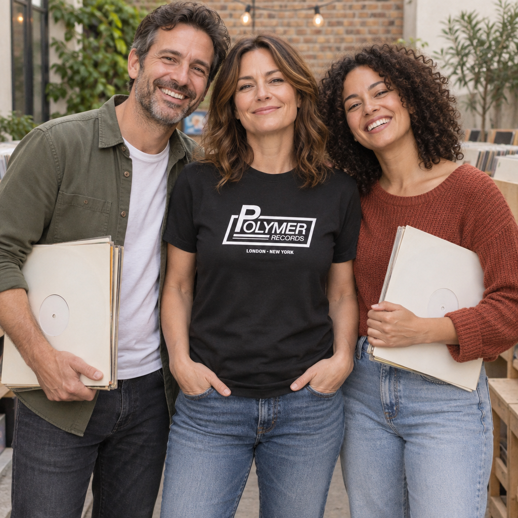 Polymer Records — Black T-Shirt — lifestyle group