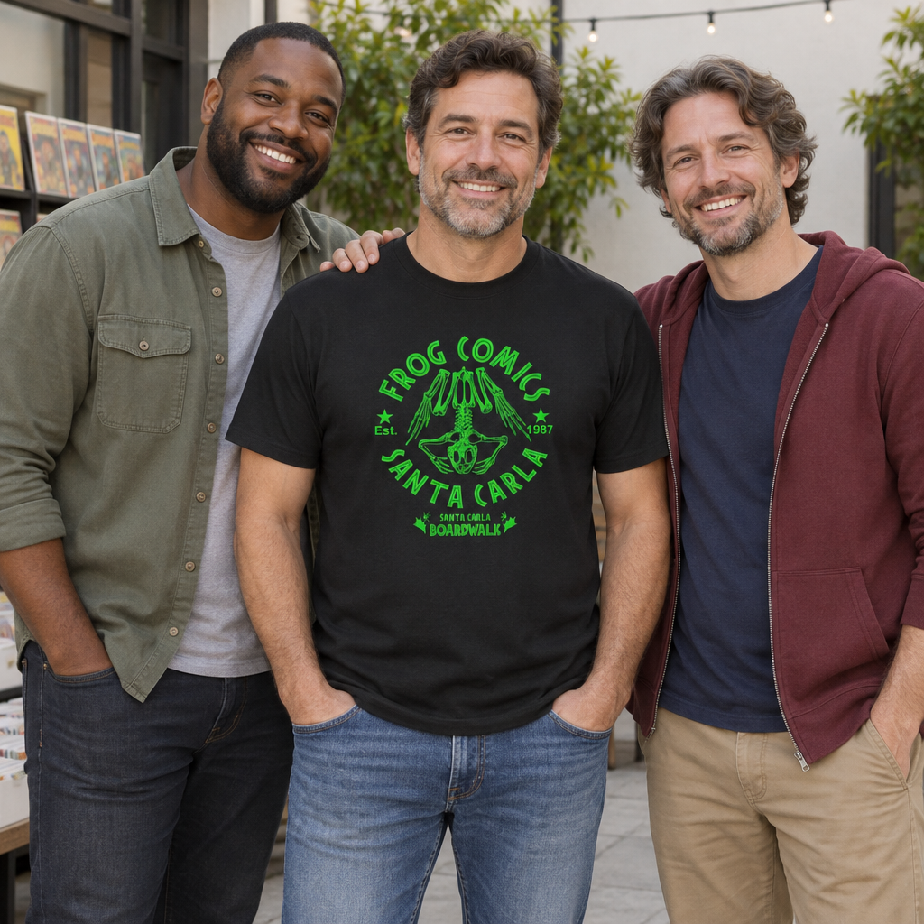 Frog Comics — Black T-Shirt — lifestyle group