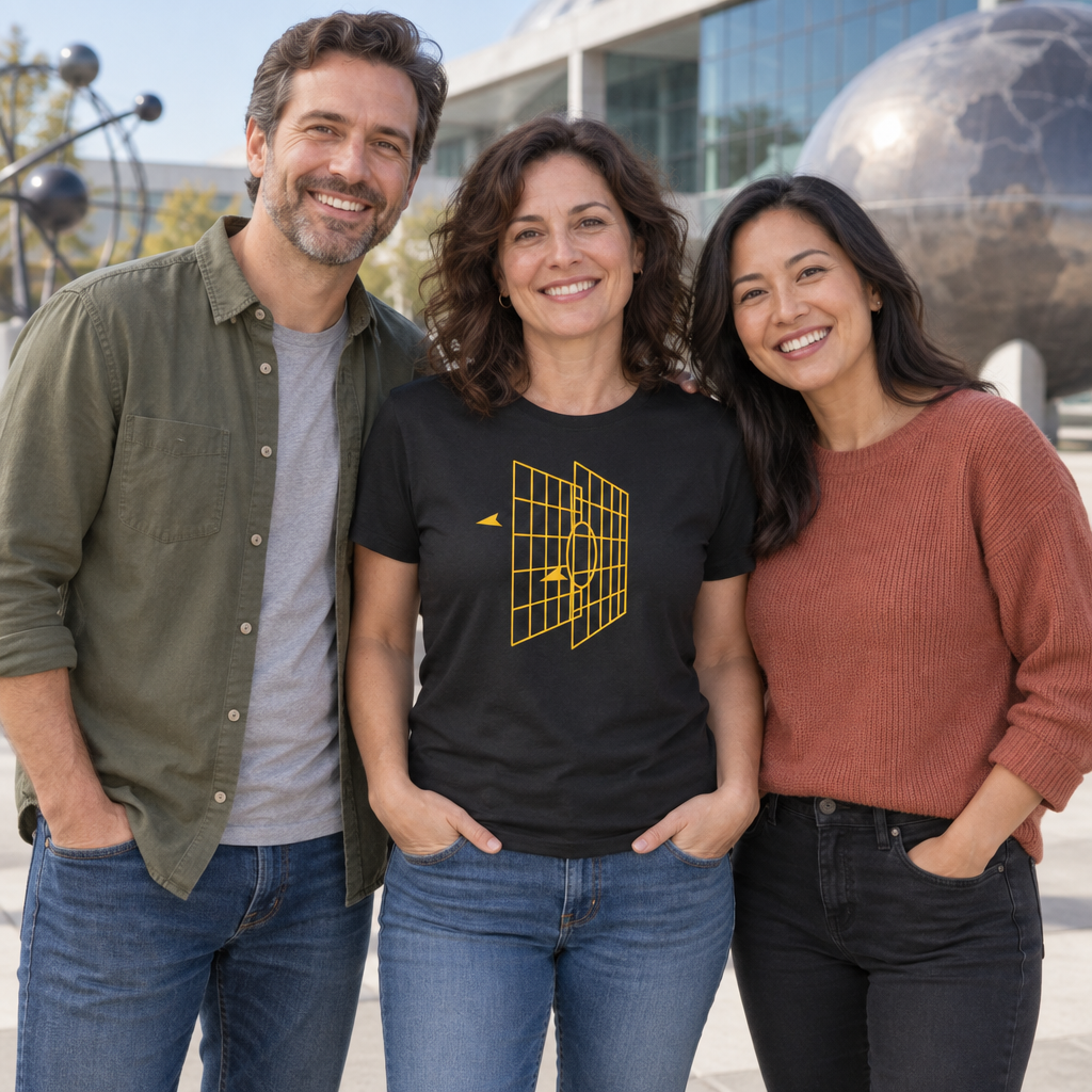 Retro Targeting Computer — Black T-Shirt — lifestyle group
