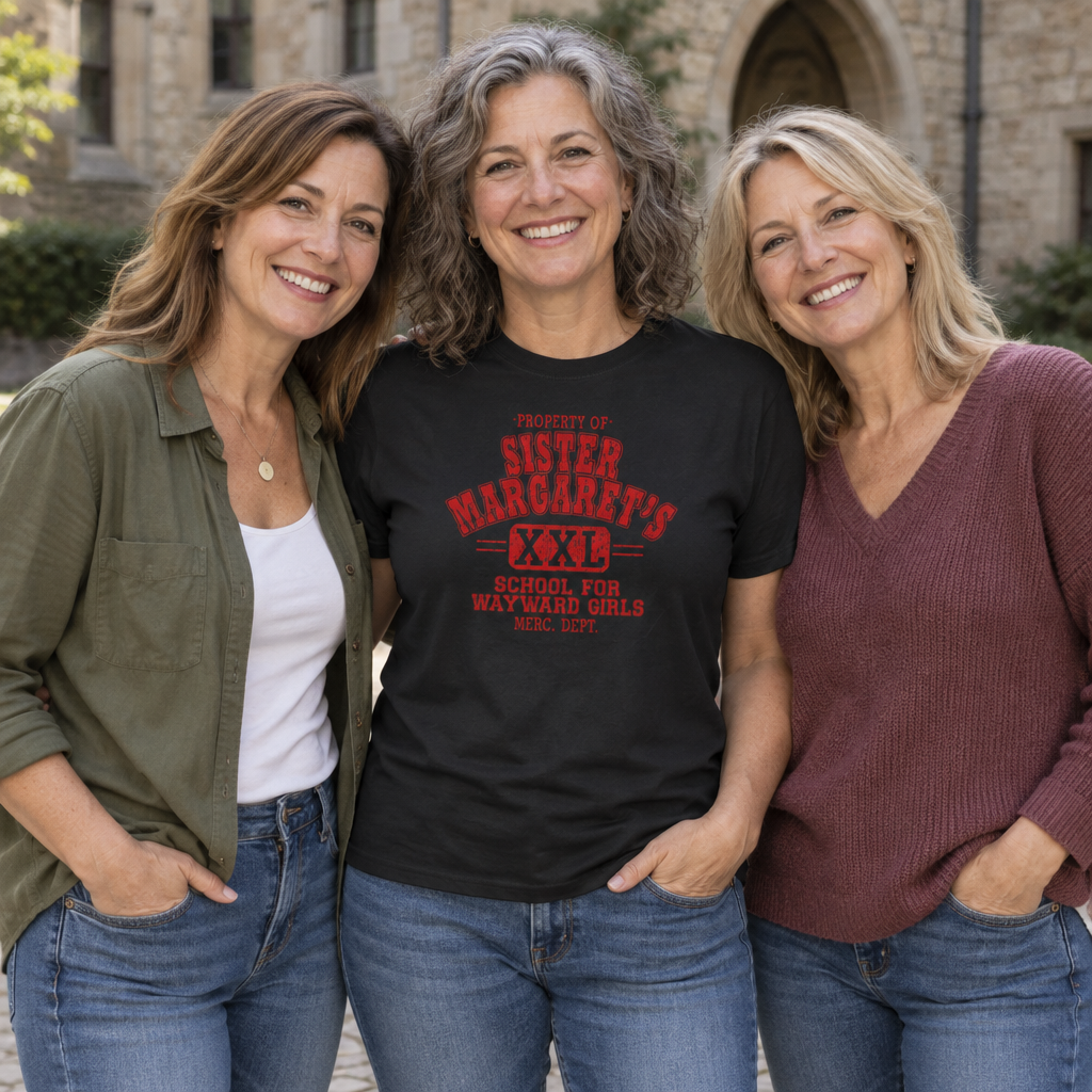 Sister Margaret's School — Black T-Shirt — lifestyle group