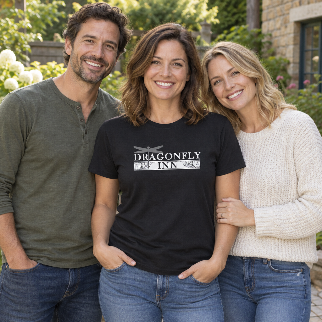 Dragonfly Inn — Black T-Shirt — lifestyle group