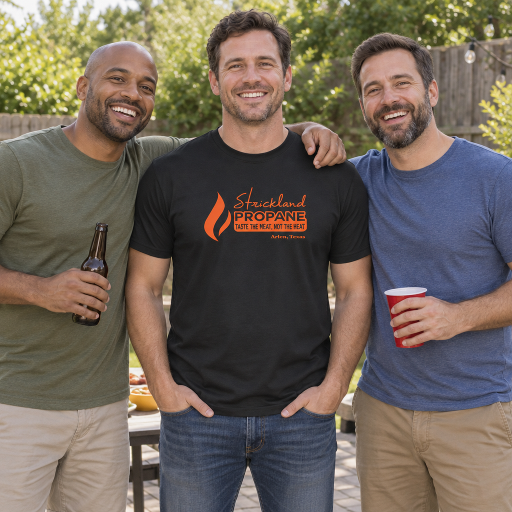 Strickland Propane — Black T-Shirt — lifestyle group