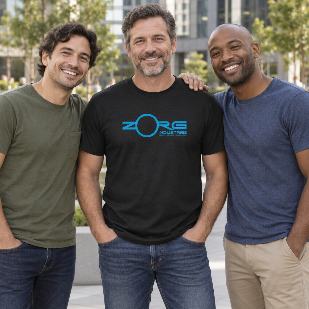 Zorg Industries — Black T-Shirt — lifestyle group
