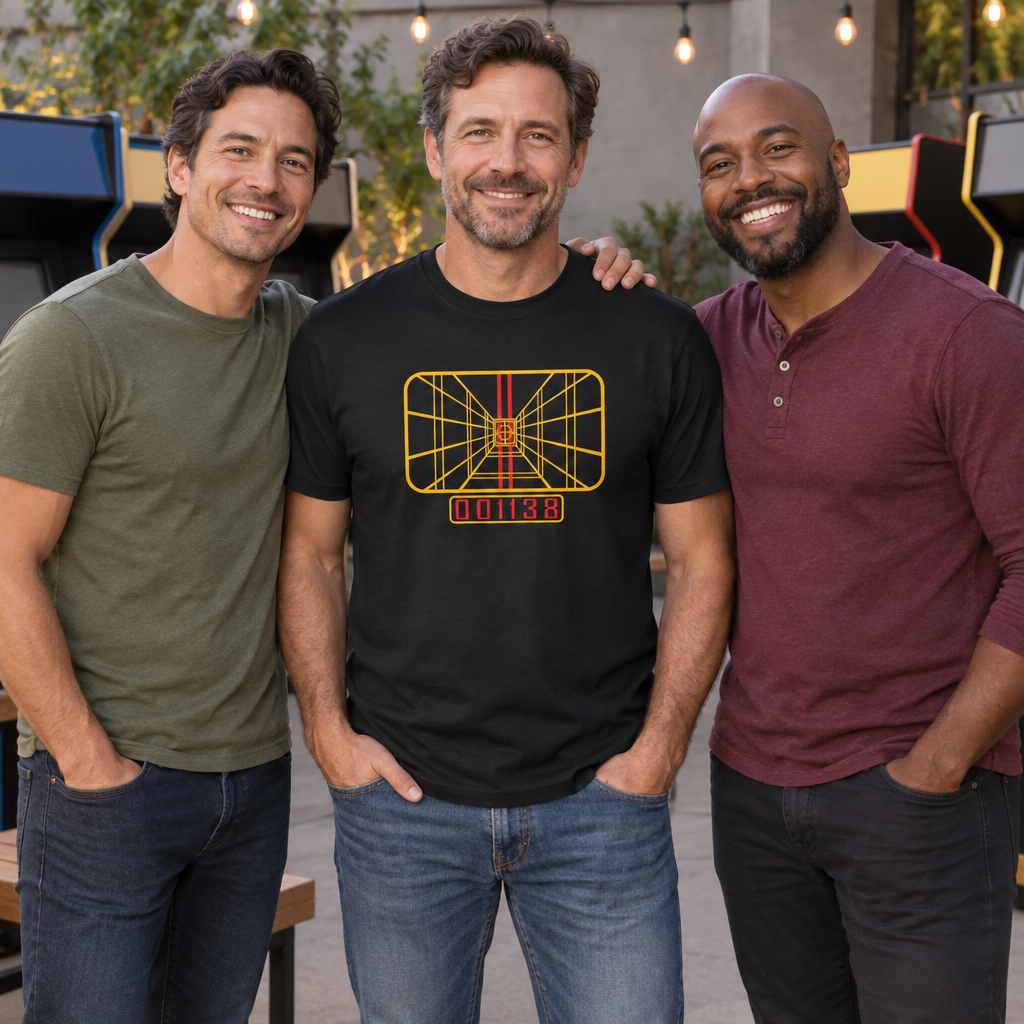 Stay on Target Display — Black T-Shirt — lifestyle group