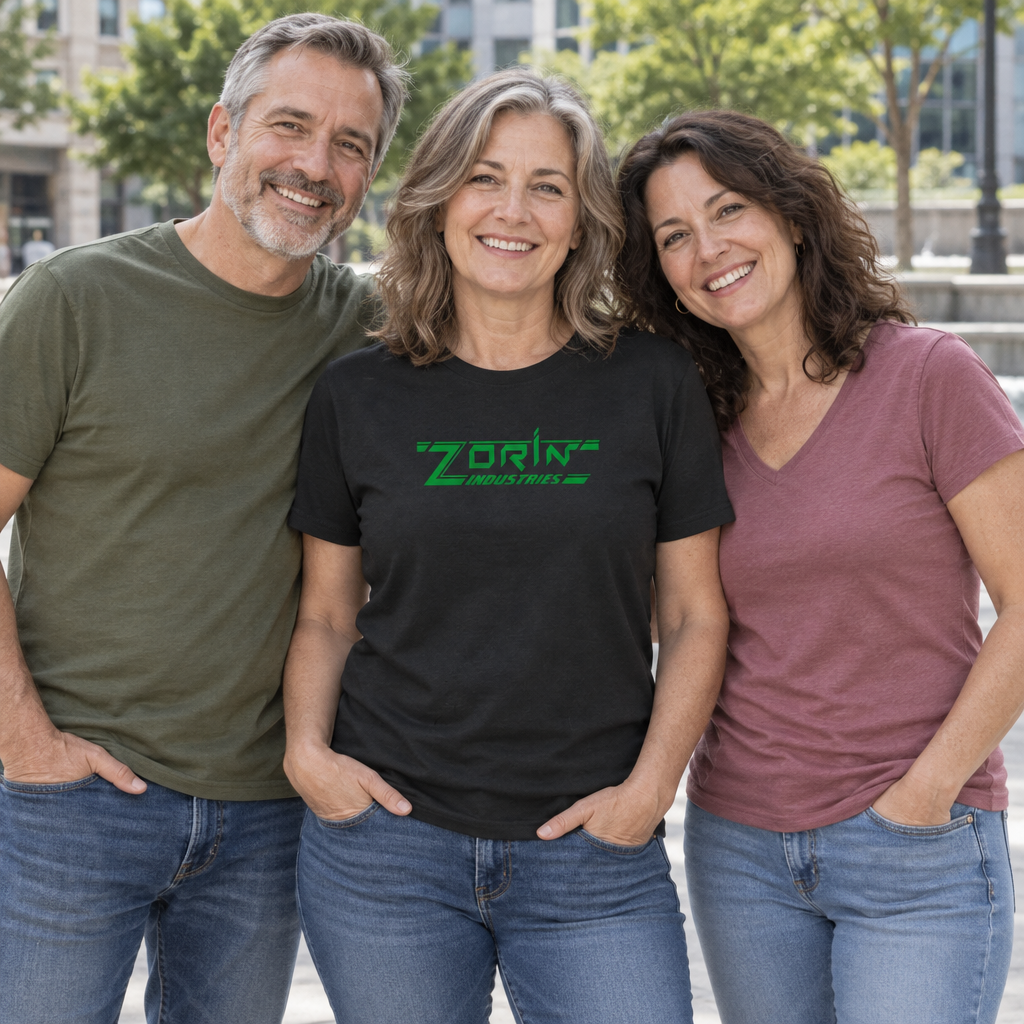 Zorin Industries — Black T-Shirt — lifestyle group