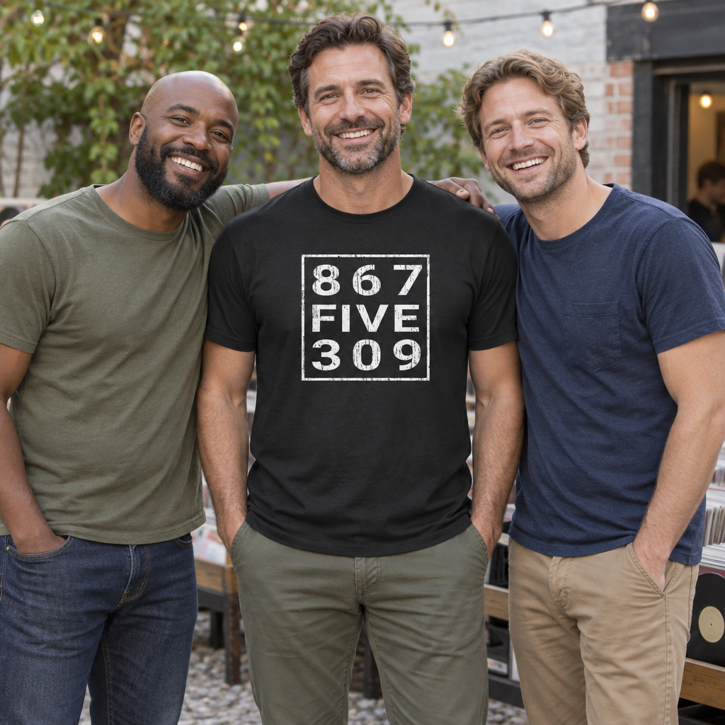 867 Five 309 — Black T-Shirt — lifestyle group