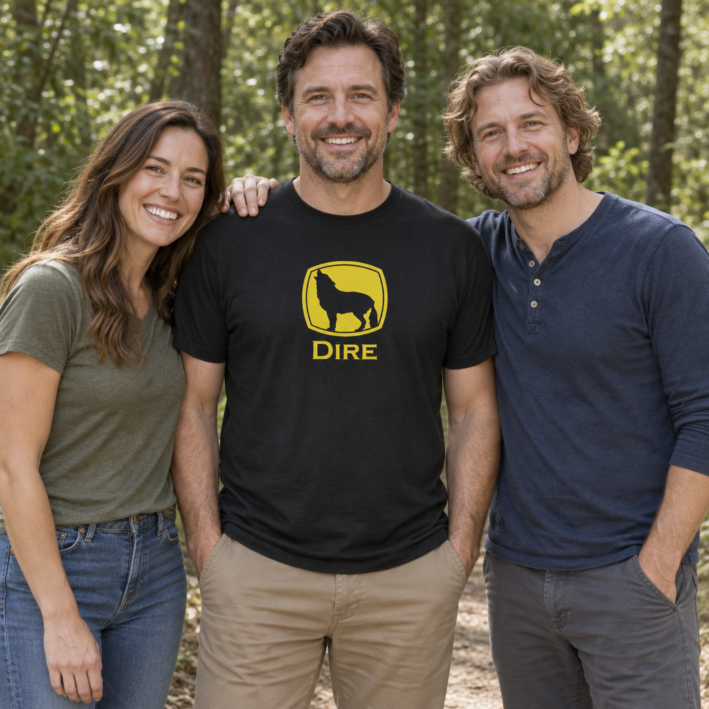 Dire Wolf Emblem — Black T-Shirt — lifestyle group