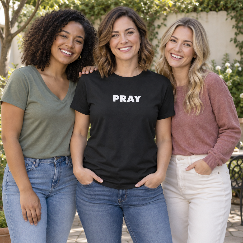 Pray — Black T-Shirt — lifestyle group