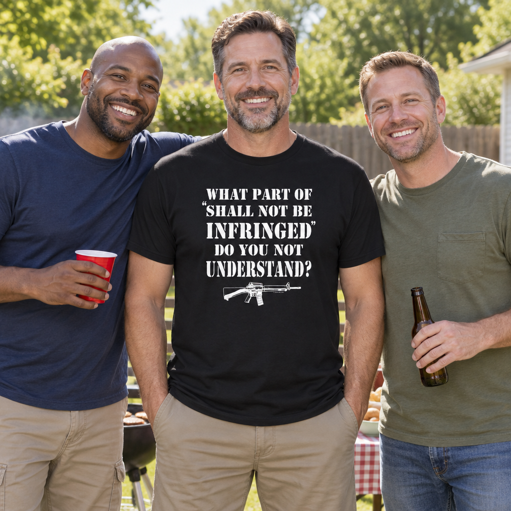 Shall Not Be Infringed — Black T-Shirt — lifestyle group