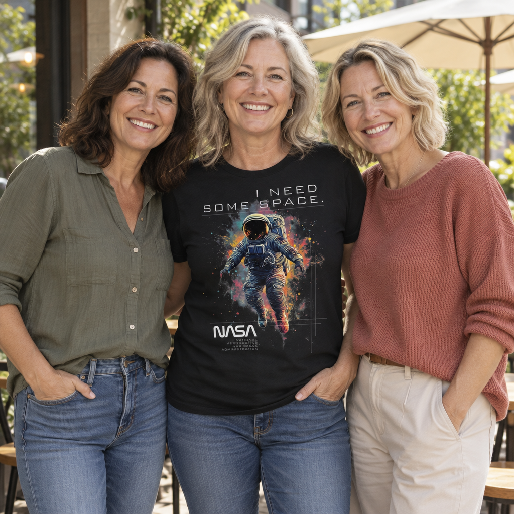 I Need Some Space Astronaut — Black T-Shirt — lifestyle group