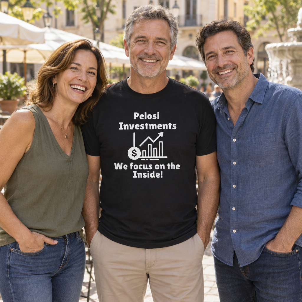 Pelosi Investments — Black T-Shirt — lifestyle group