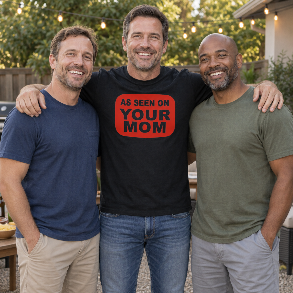 As Seen on Your Mom — Black T-Shirt — lifestyle group