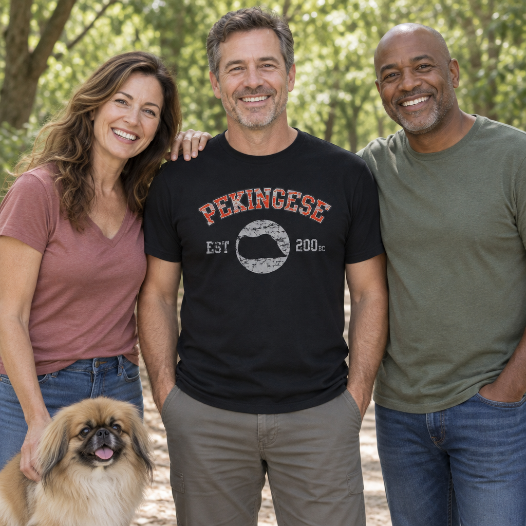Pekingese Established 200 BC — Black T-Shirt — lifestyle group