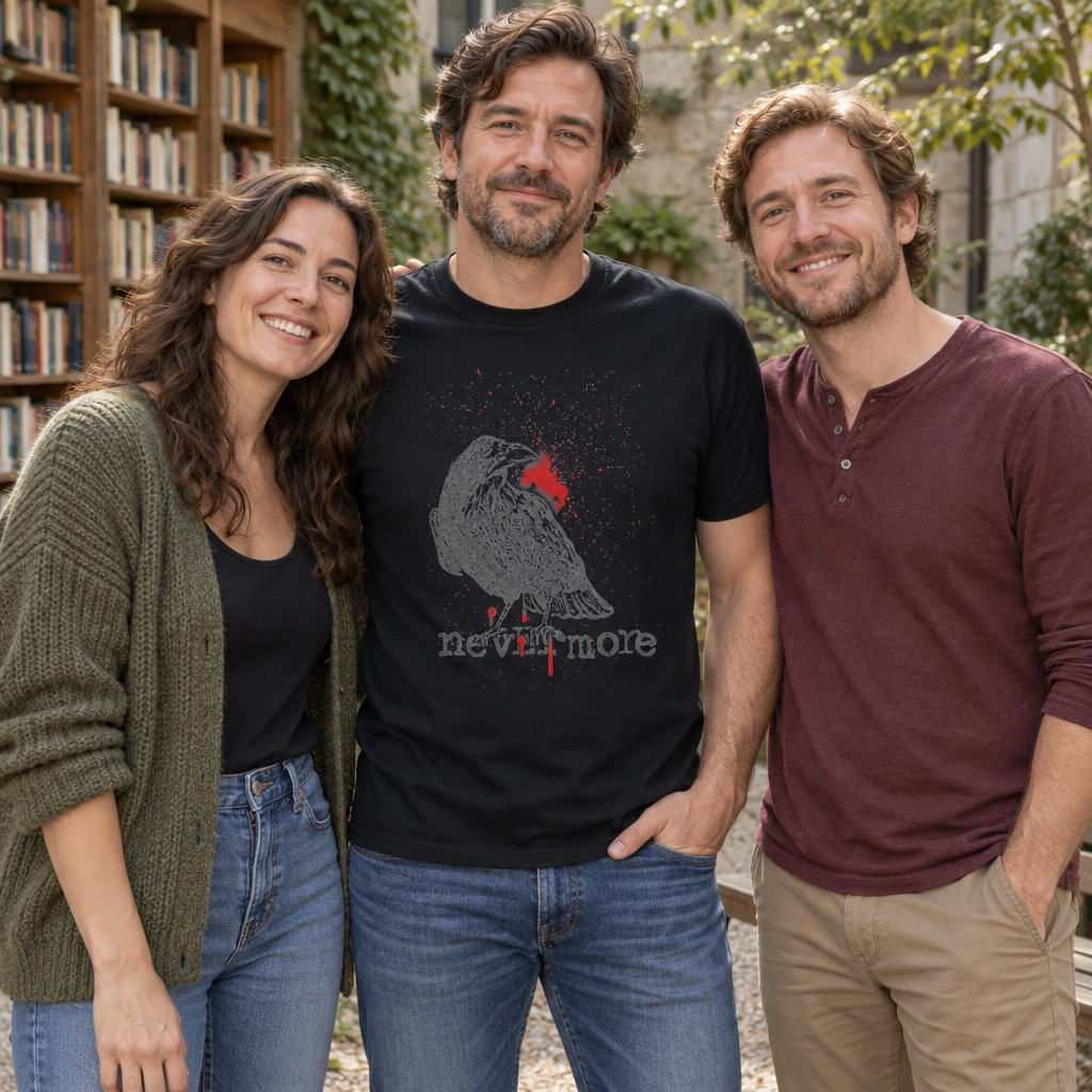 Nevermore Raven — Black T-Shirt — lifestyle group