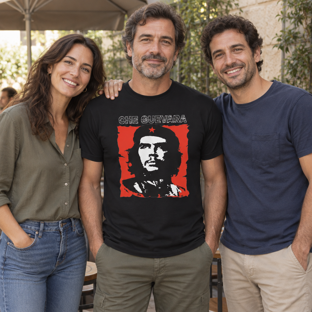 Che Guevara Portrait — Black T-Shirt — lifestyle group
