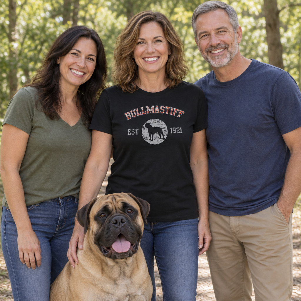 Bullmastiff Established 1921 — Black T-Shirt — lifestyle group