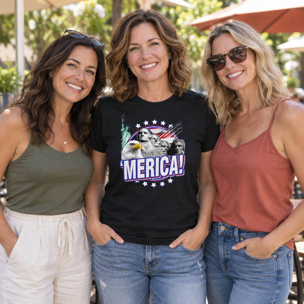 Merica — Black T-Shirt — lifestyle group