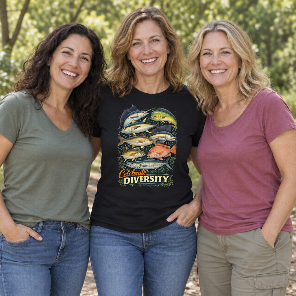 Saltwater Fishing — Black T-Shirt — lifestyle group