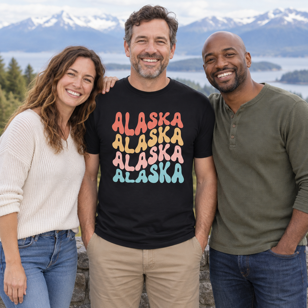 Alaska — Black T-Shirt — lifestyle group