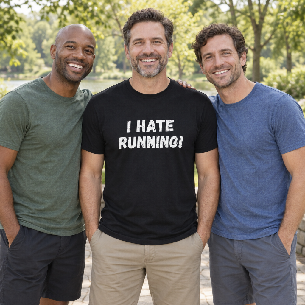 I Hate Running Funny — Black T-Shirt — lifestyle group