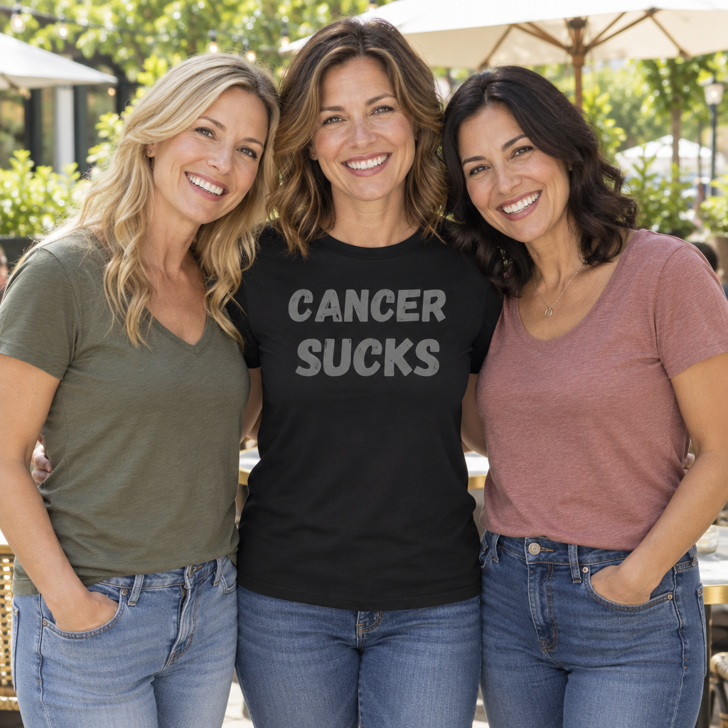 Cancer Sucks — Black T-Shirt — lifestyle group