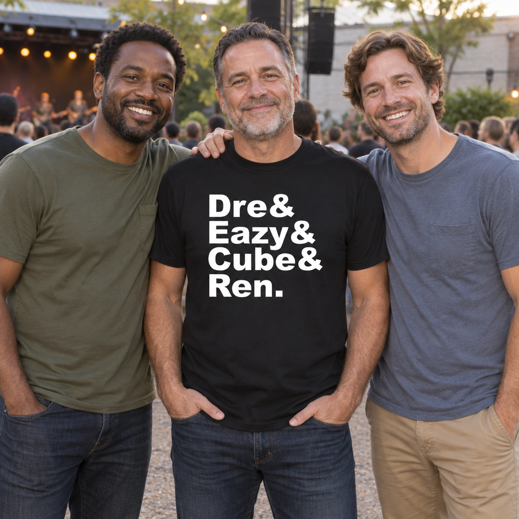 Dre Eazy Cube Ren — Black T-Shirt — lifestyle group