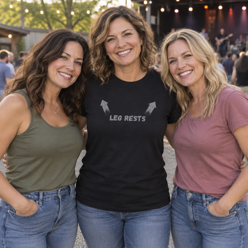 Leg Rests Arrows — Black T-Shirt — lifestyle group
