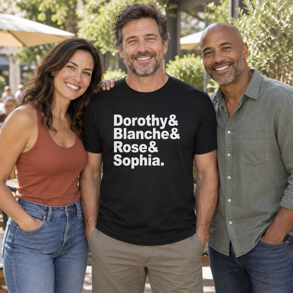 Dorothy Blanche Rose Sophia — Black T-Shirt — lifestyle group