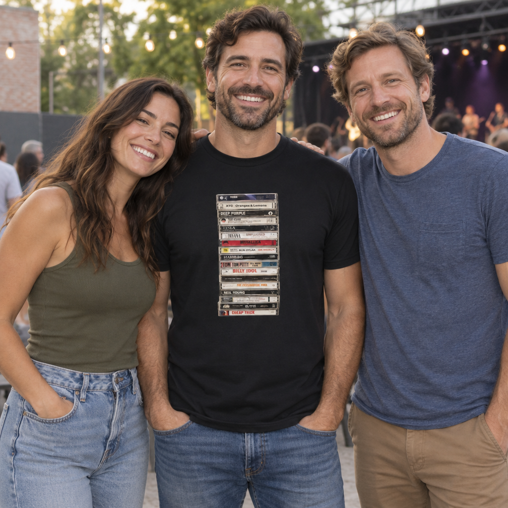 Cassette Tape — Black T-Shirt — lifestyle group