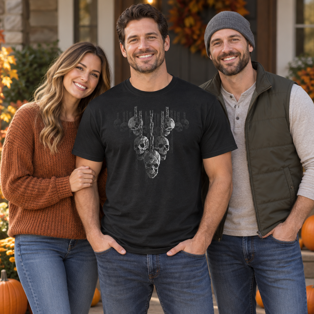 Chained Skull — Black T-Shirt — lifestyle group