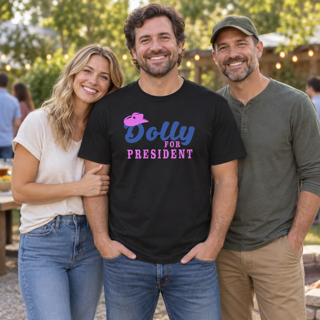 Dolly for President — Black T-Shirt — lifestyle group