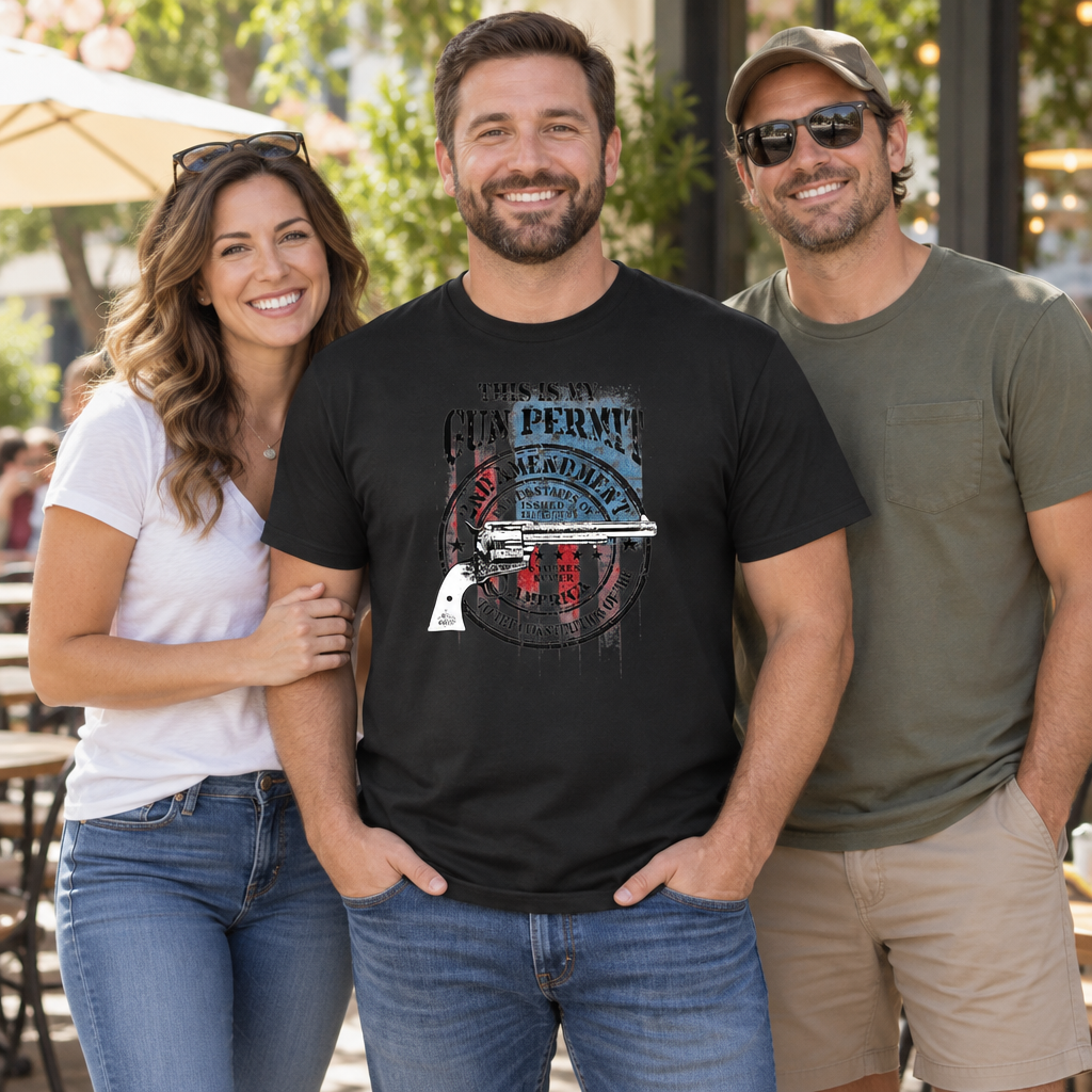 This Is My Gun Permit — Black T-Shirt — lifestyle group