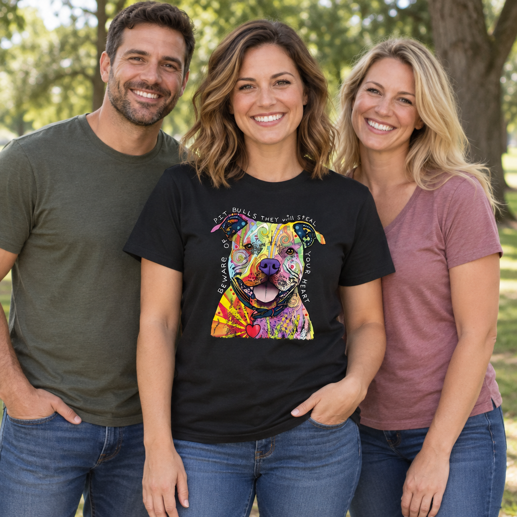 Beware of Pit Bulls — Black T-Shirt — lifestyle group