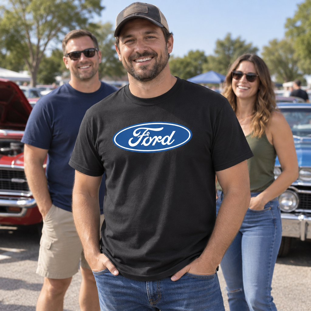Ford Classic Oval Logo — Black T-Shirt — lifestyle group