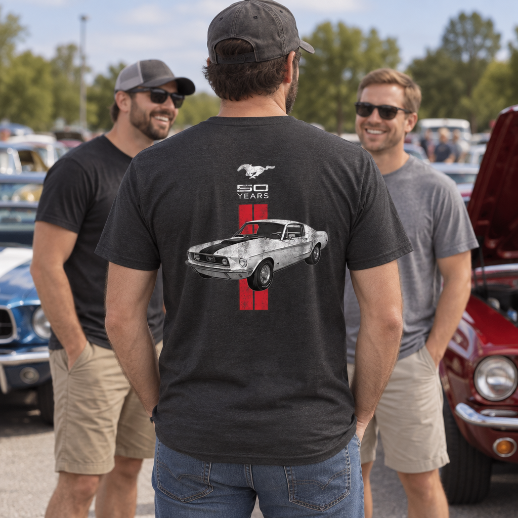 50 Years of Ford Mustang — Black T-Shirt — lifestyle group