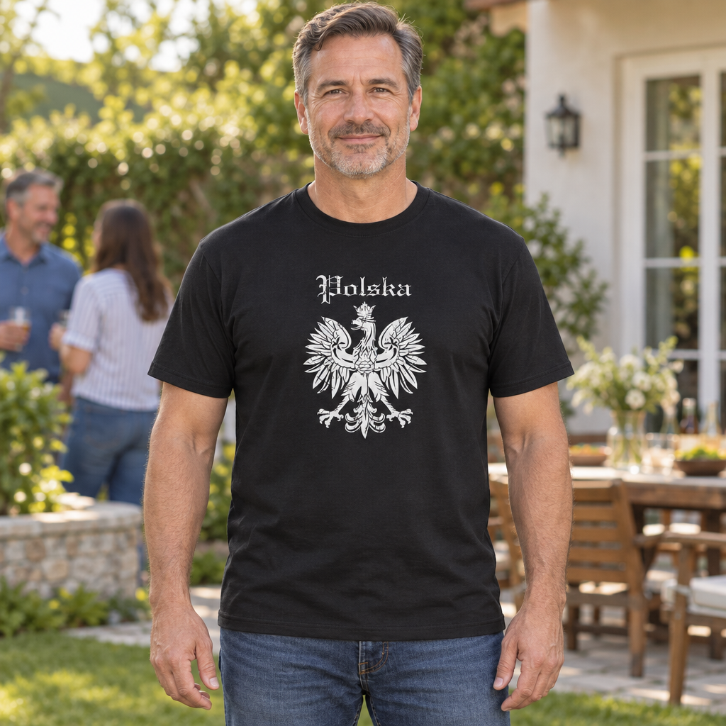 Polska Eagle — Black T-Shirt — lifestyle hero