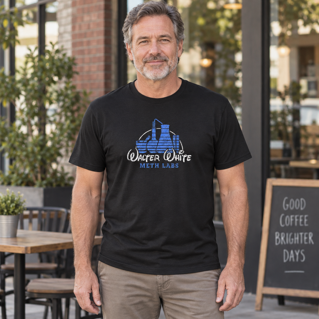 Walter White Meth Labs — Black T-Shirt — lifestyle hero