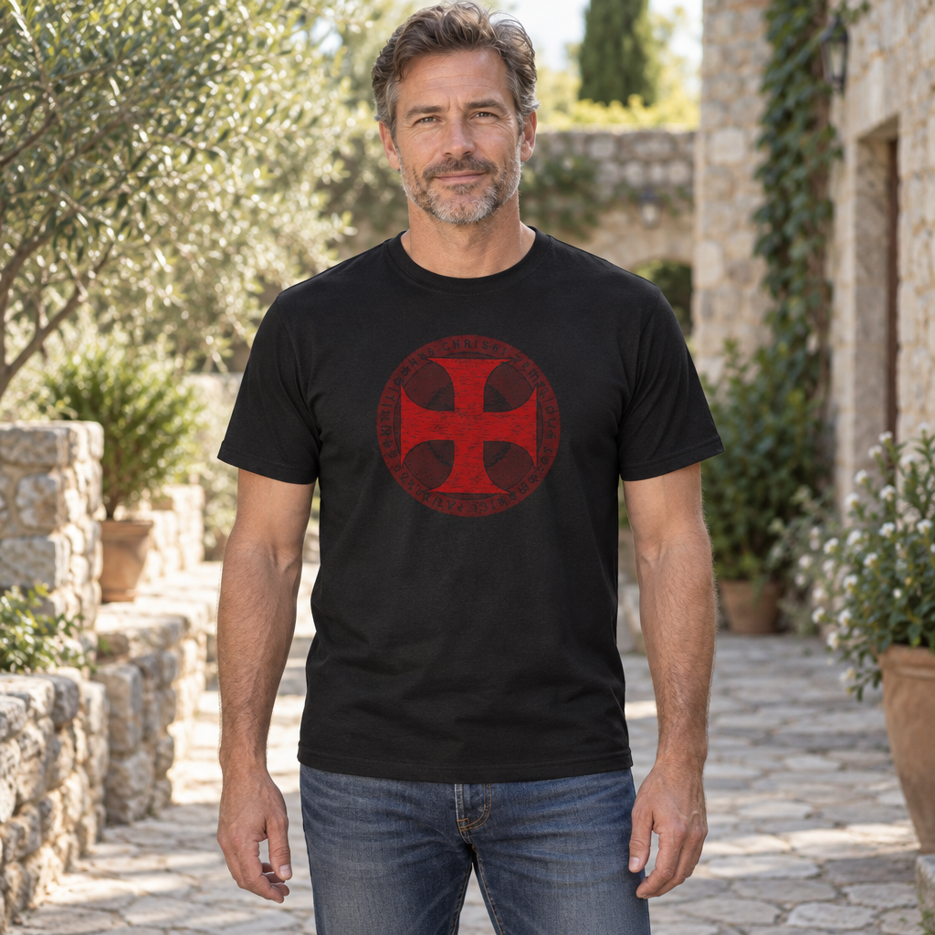 Red Cross Emblem — Black T-Shirt — lifestyle hero
