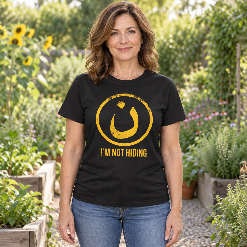 Nazarene, I Am Not Hiding — Black T-Shirt — lifestyle hero