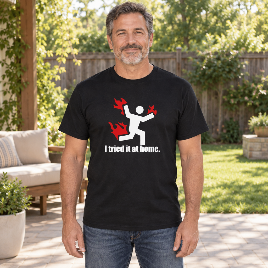 I Tried It at Home — Black T-Shirt — lifestyle hero