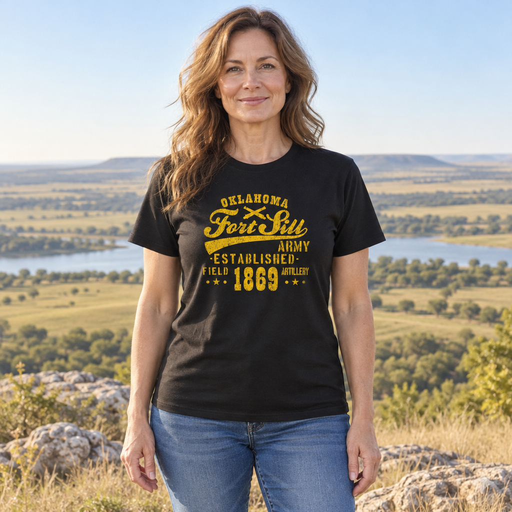 Fort Sill Oklahoma 1869 — Black T-Shirt — lifestyle hero