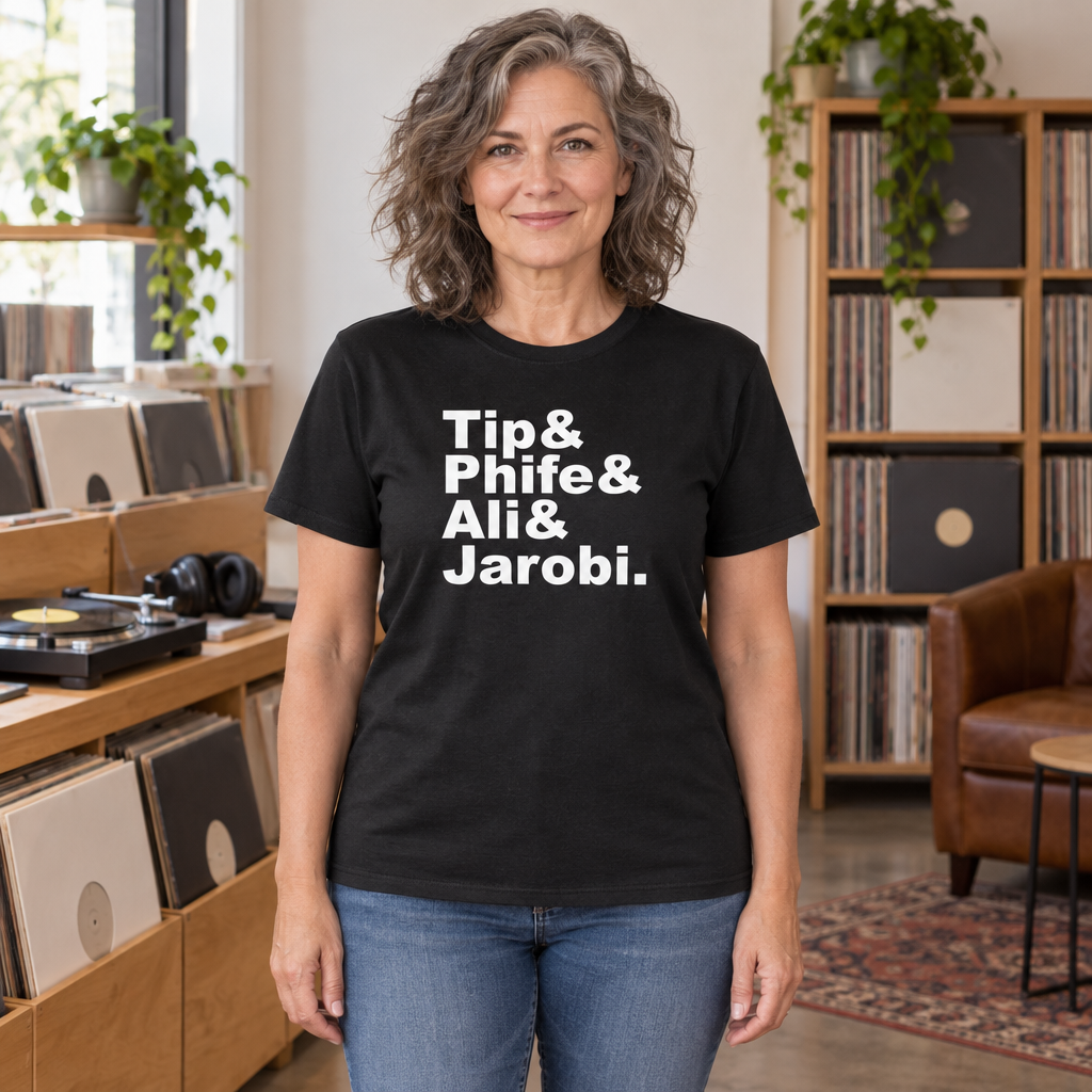 Tip Phife Ali Jarobi Names — Black T-Shirt — lifestyle hero