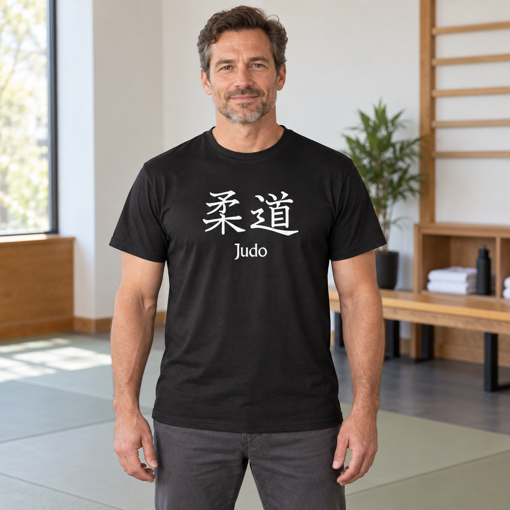 Judo Kanji — Black T-Shirt — lifestyle hero
