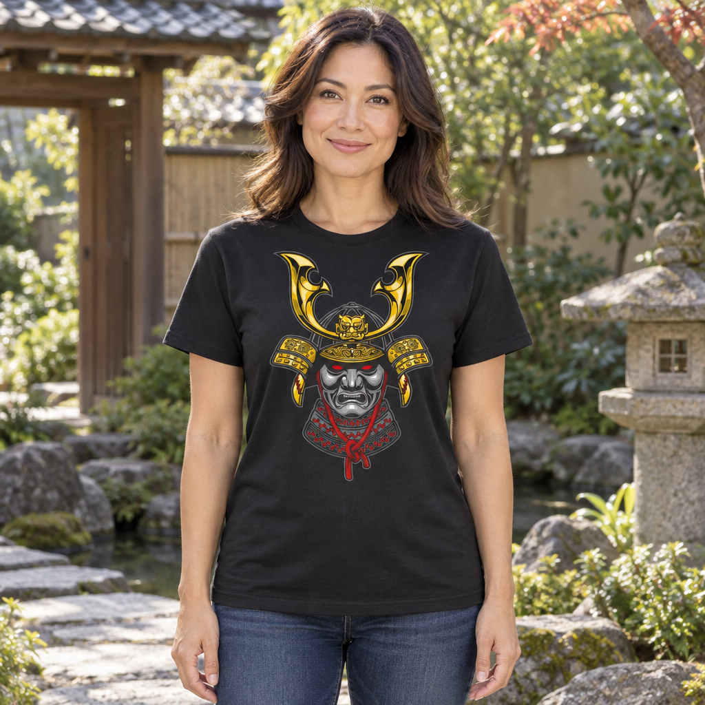 Samurai Mask — Black T-Shirt — lifestyle hero